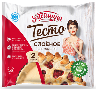 Тесто слоёное дрожжевое, 400 г